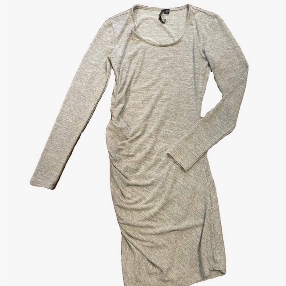 Casual Heather Gray Long Sleeve Dress